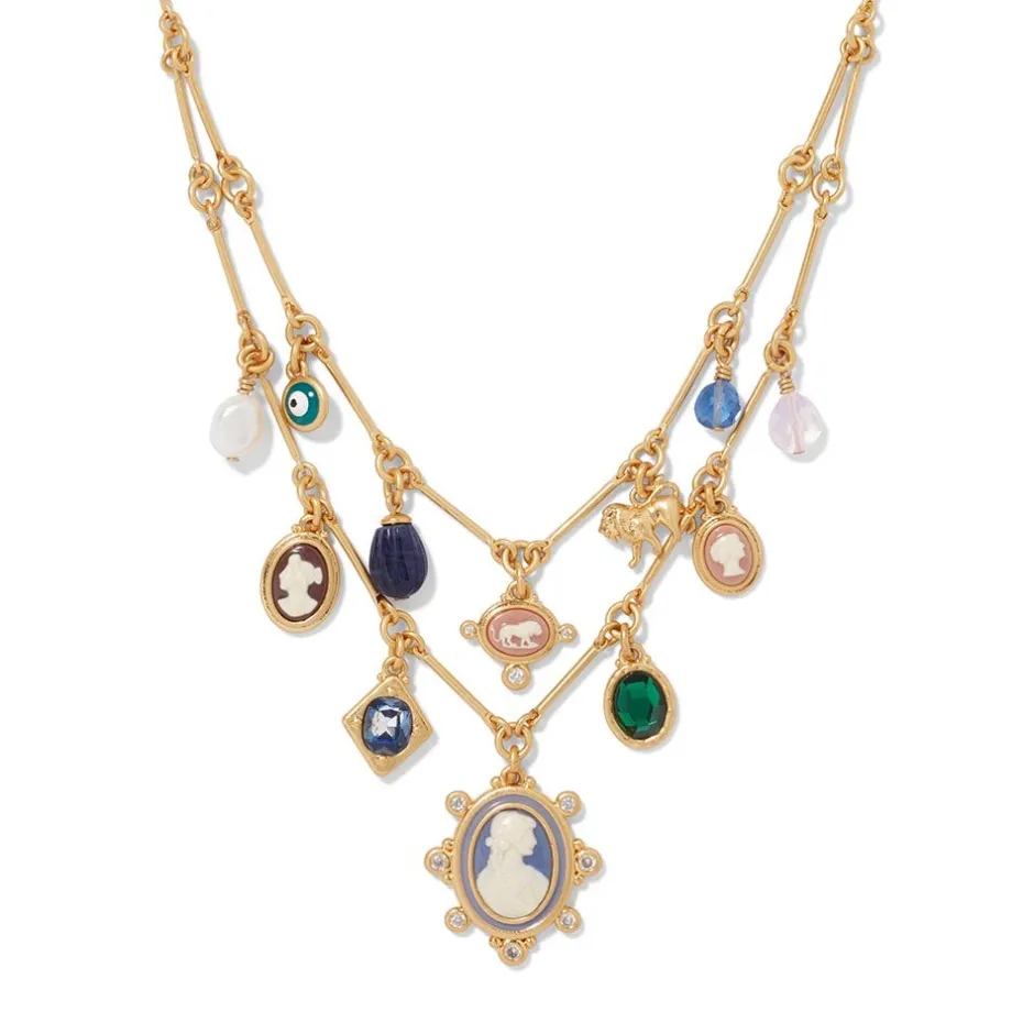 New European Cameo Charm Necklace and Drop Earrings Set Jewelry Sets