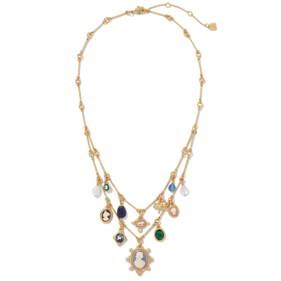 New European Cameo Charm Necklace and Drop Earrings Set Jewelry Sets