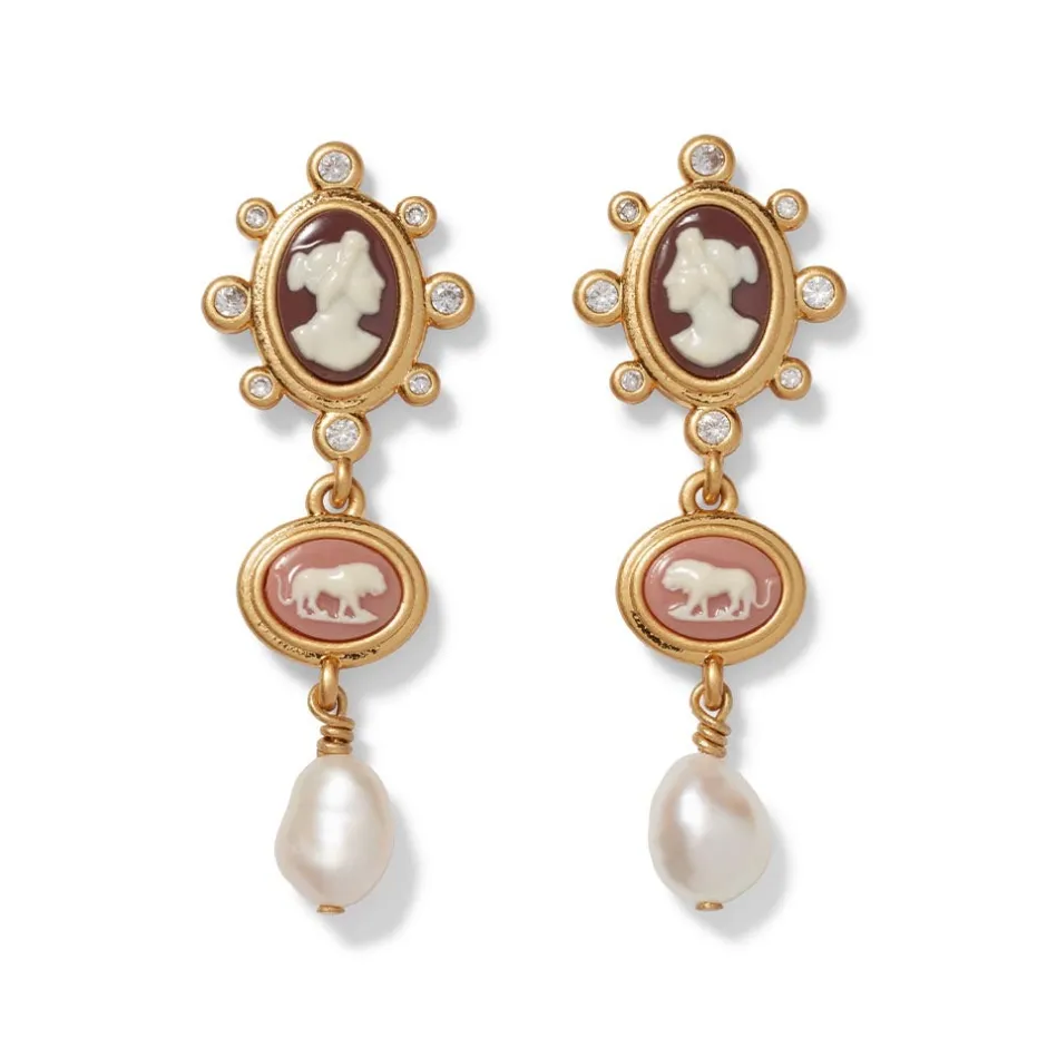 New European Cameo Charm Necklace and Drop Earrings Set Jewelry Sets