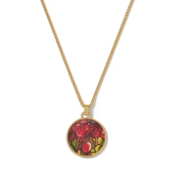 Favrile Tulip Enamel Pendant Necklace Necklaces