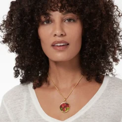 Favrile Tulip Enamel Pendant Necklace Necklaces