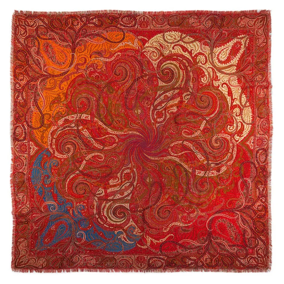Discount Four Seasons Paisley Square Wool Scarf Scarves & Wraps