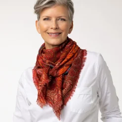 Discount Four Seasons Paisley Square Wool Scarf Scarves & Wraps