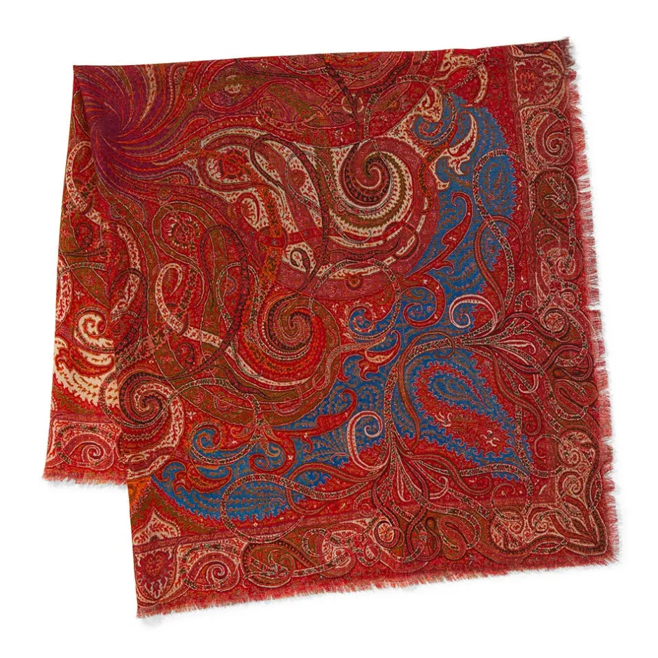 Discount Four Seasons Paisley Square Wool Scarf Scarves & Wraps