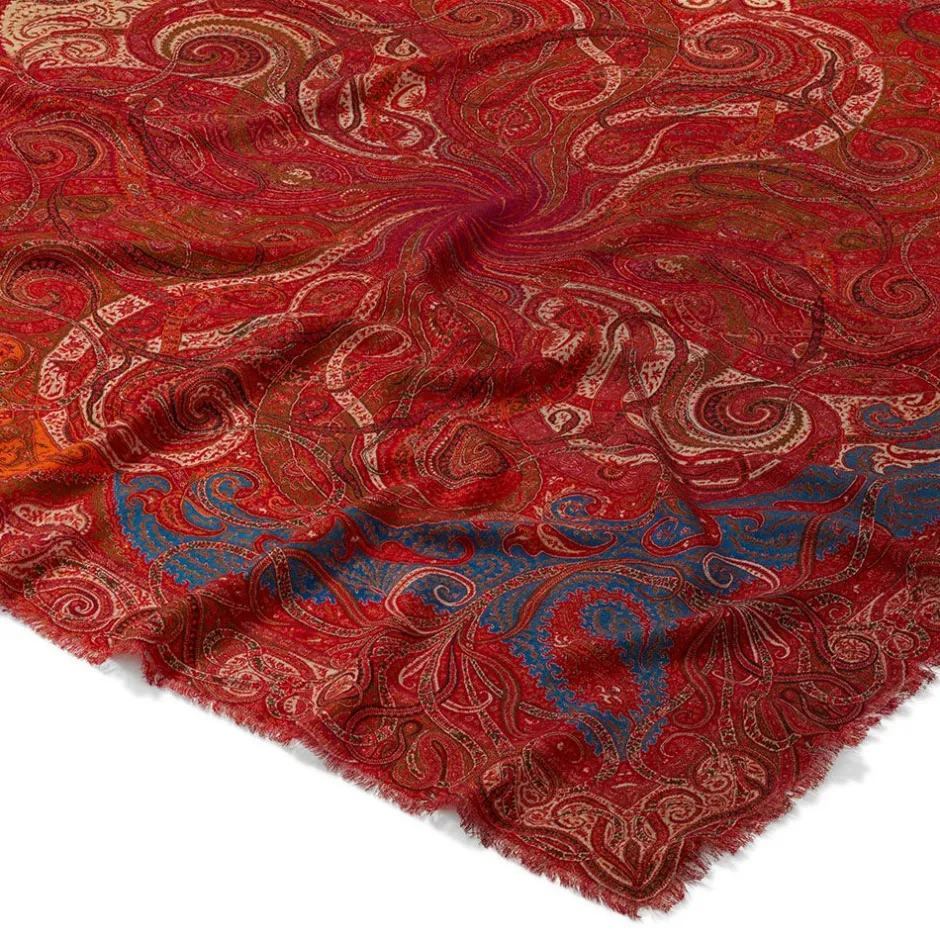 Discount Four Seasons Paisley Square Wool Scarf Scarves & Wraps