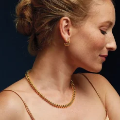 New Golden Disc Huggie Earrings Earrings
