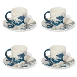 Sale Hokusai Great Wave Espresso Cup and Saucer Tableware
