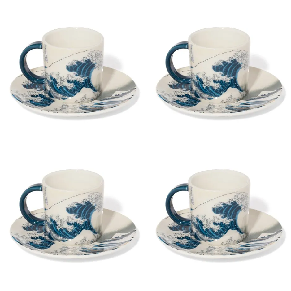 Sale Hokusai Great Wave Espresso Cup and Saucer Tableware
