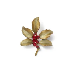 Sale Holly Berry Jade Brooch Pins & Brooches