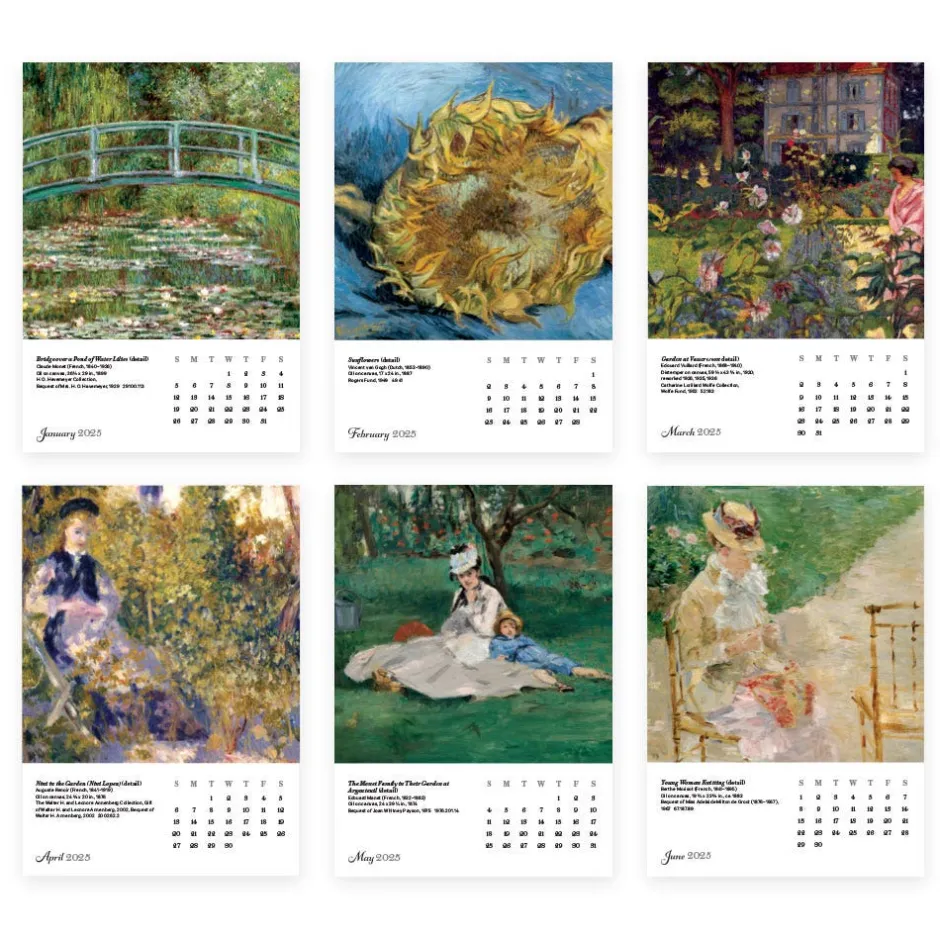 New Impressionism Gardens Plexiglass Calendar Refill 2025 Calendars