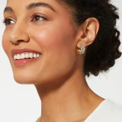 Hot Iznik Cintamani Enamel Hoop Earrings Earrings