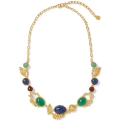 Hot Japanese Imari Collar Necklace and Linear Drop Earrings Set Jewelry Sets