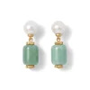 Outlet Karavas Gems Aventurine and Pearl Drop Earrings Earrings
