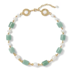 Outlet Karavas Gems Large-Bead Aventurine and Pearl Necklace and Drop Earrings Set Jewelry Sets