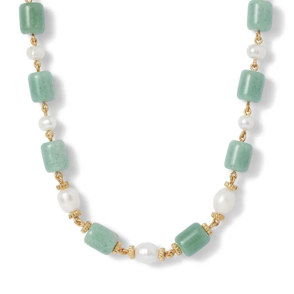 Outlet Karavas Gems Large-Bead Aventurine and Pearl Necklace and Drop Earrings Set Jewelry Sets