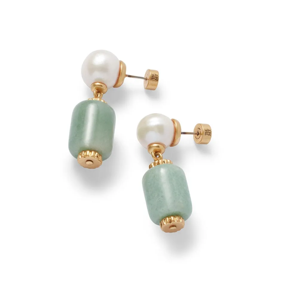 Outlet Karavas Gems Large-Bead Aventurine and Pearl Necklace and Drop Earrings Set Jewelry Sets