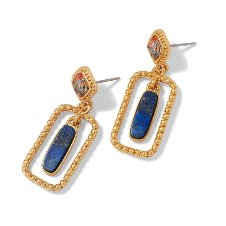 Sale Kashan Carpet Rectangular Drop Earrings Earrings
