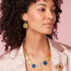 Hot Kashan Carpet Square Drop Earrings Earrings