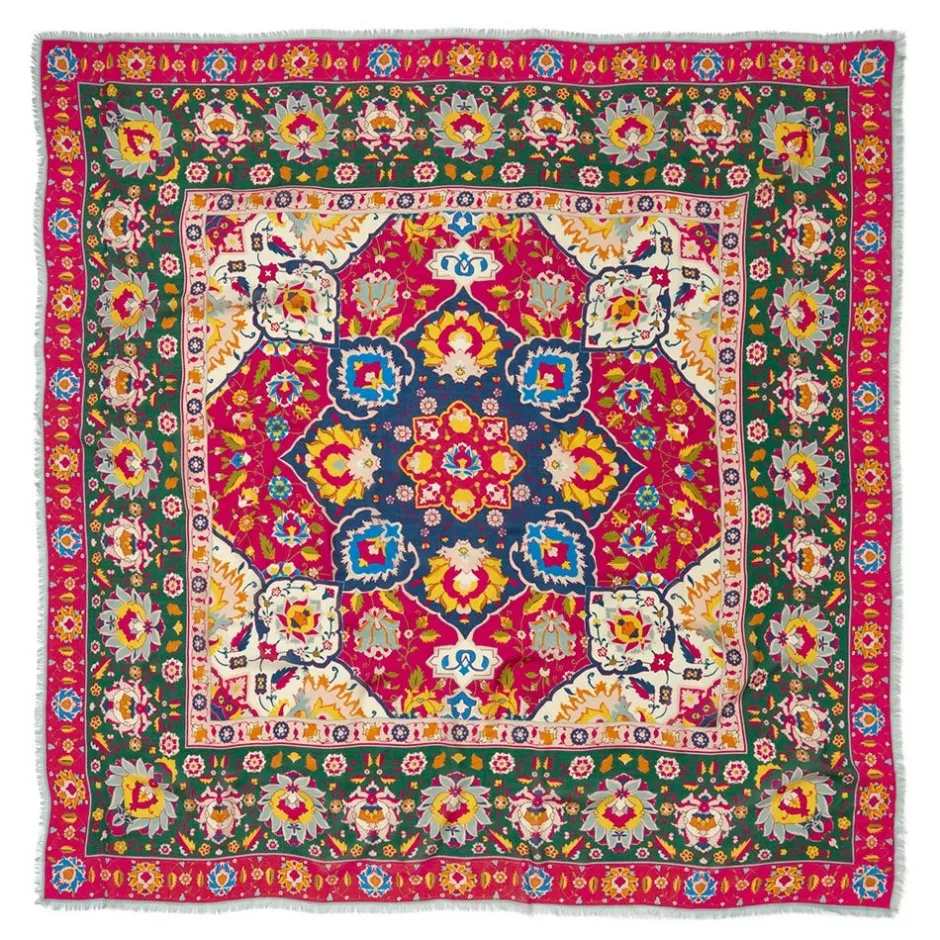 Online Kashan Carpet Square Scarf Scarves & Wraps