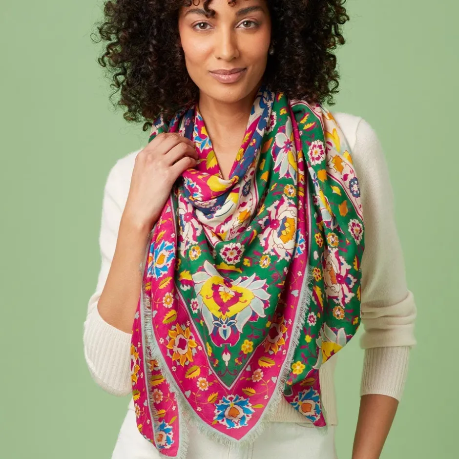 Online Kashan Carpet Square Scarf Scarves & Wraps