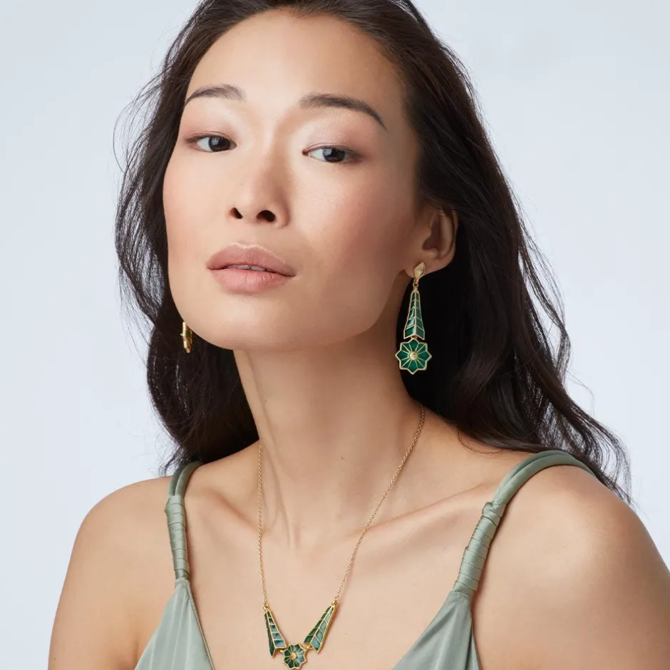 Online Lotus Pagoda Plique-à-Jour Pendant Necklace Necklaces