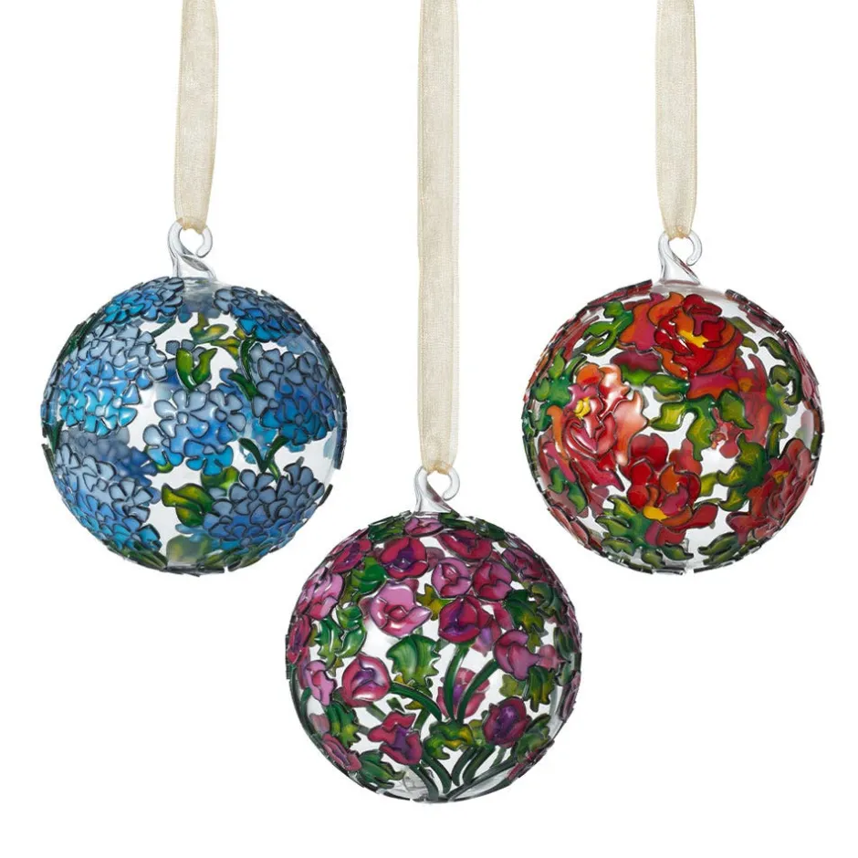 Sale Louis C. Tiffany Garden Landscape Cloisonné Ornament Set Ornaments