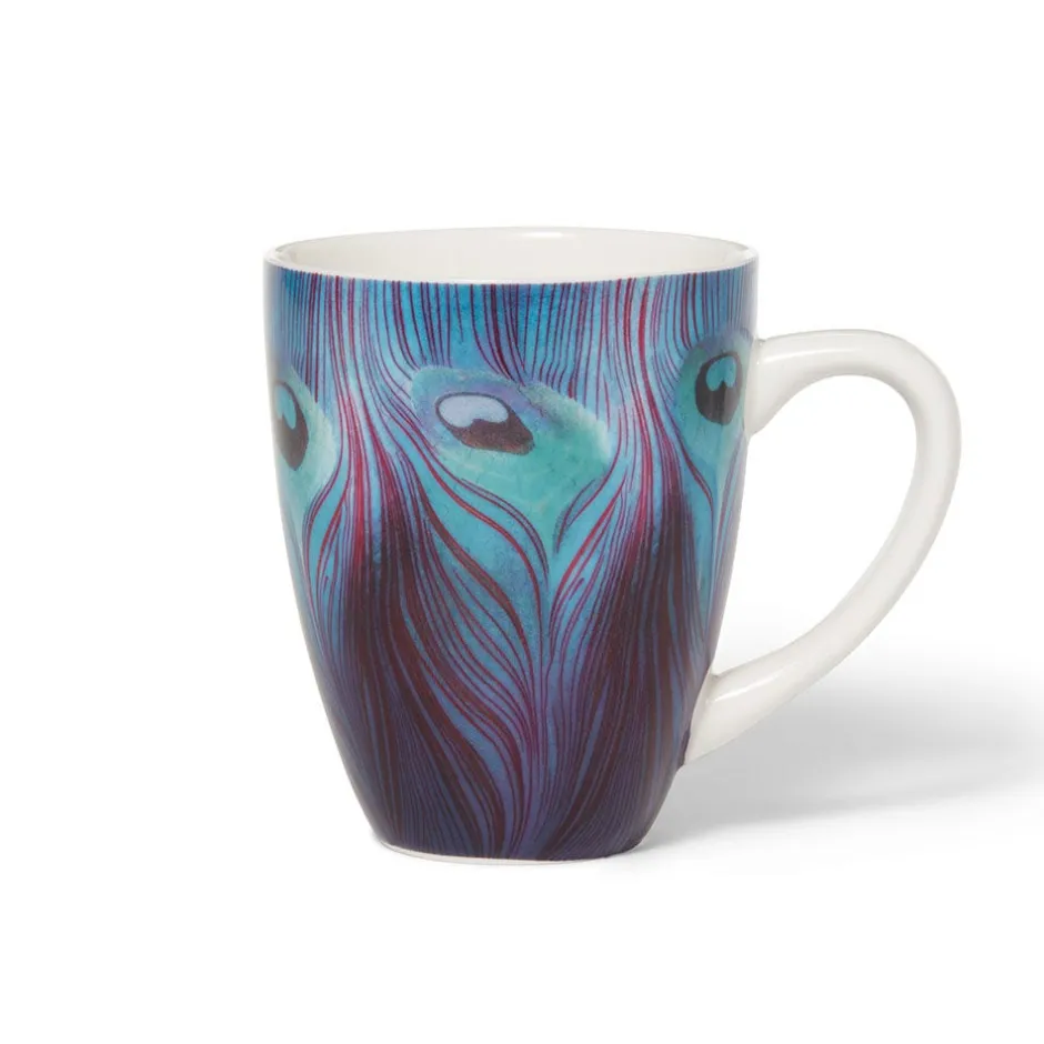 Outlet Louis C. Tiffany Peacock Feather Covered Mug with Tea Infuser Tableware