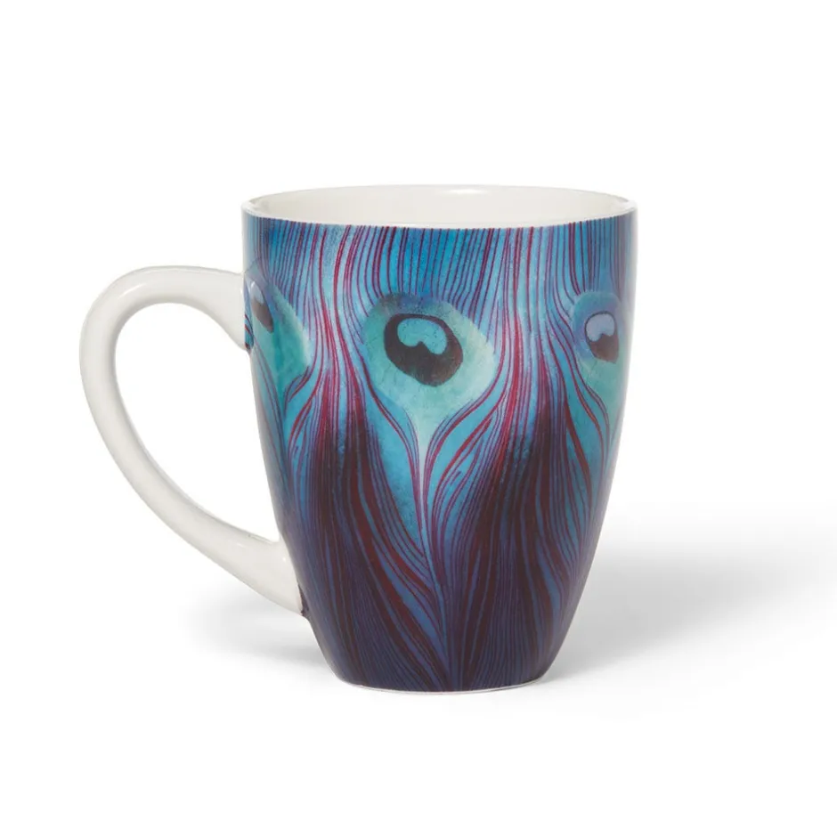 Outlet Louis C. Tiffany Peacock Feather Covered Mug with Tea Infuser Tableware