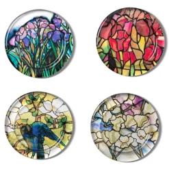 Hot Louis C. Tiffany Stained-Glass Coasters Tableware