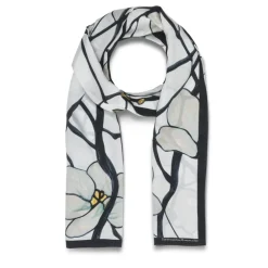Outlet Louis C. Tiffany White Magnolia Oblong Silk Scarf Scarves & Wraps