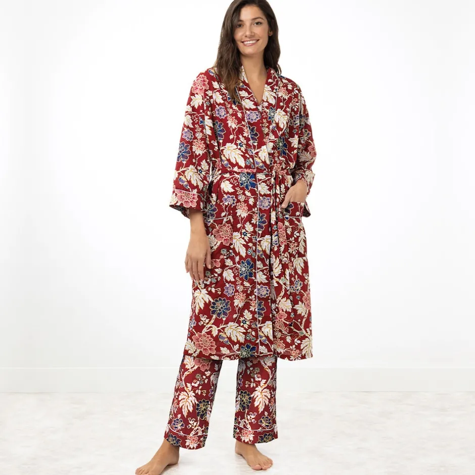 Clearance Lyon Floral Cotton Women's Robe Clothing