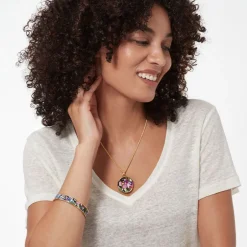 Online Magnolias and Irises Enamel Bangle Bracelets
