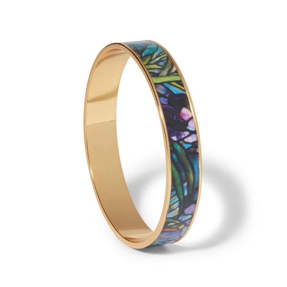 Online Magnolias and Irises Enamel Bangle Bracelets