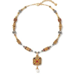 Discount Medieval Byzantine Statement Necklace and Drop Earrings Set Jewelry Sets