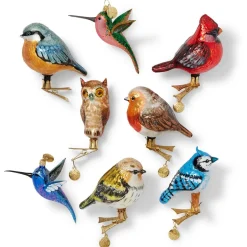 Clearance Met Birds Handmade Glass Ornament Set Ornaments