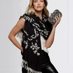 Outlet Met Florals Embroidered 50th Anniversary Shawl Scarves & Wraps