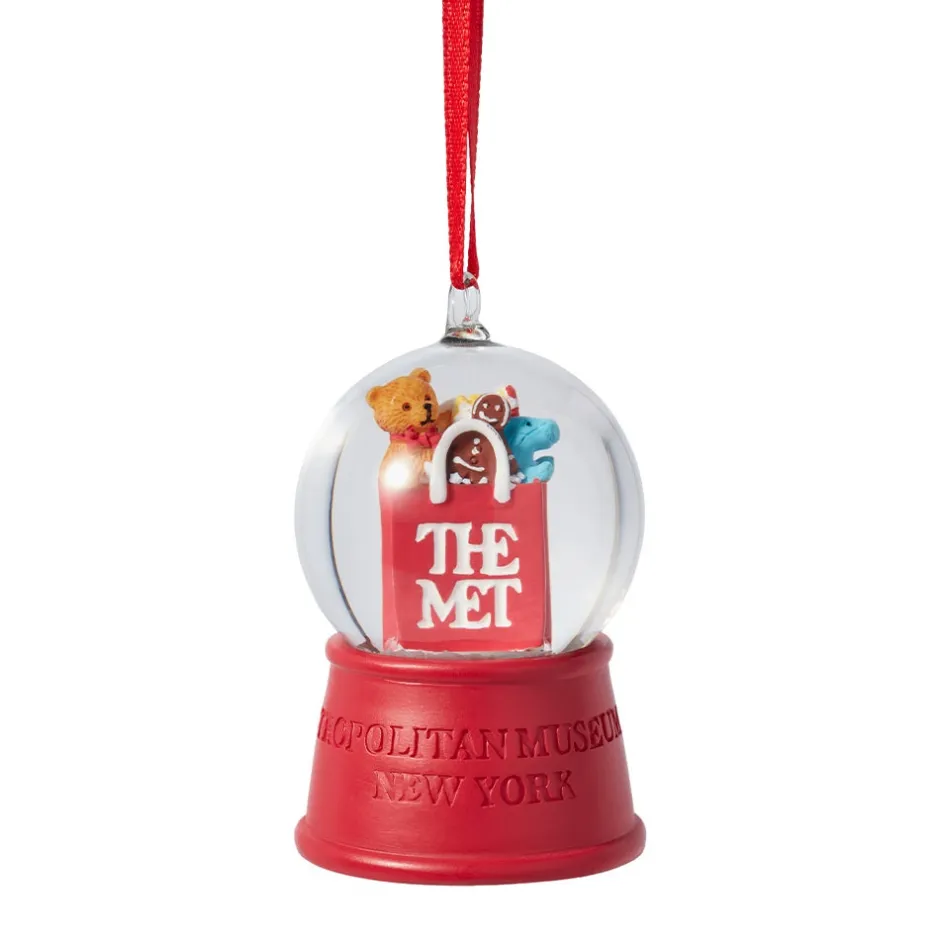 Hot Met Shopping Bag Snow Globe Ornament Ornaments
