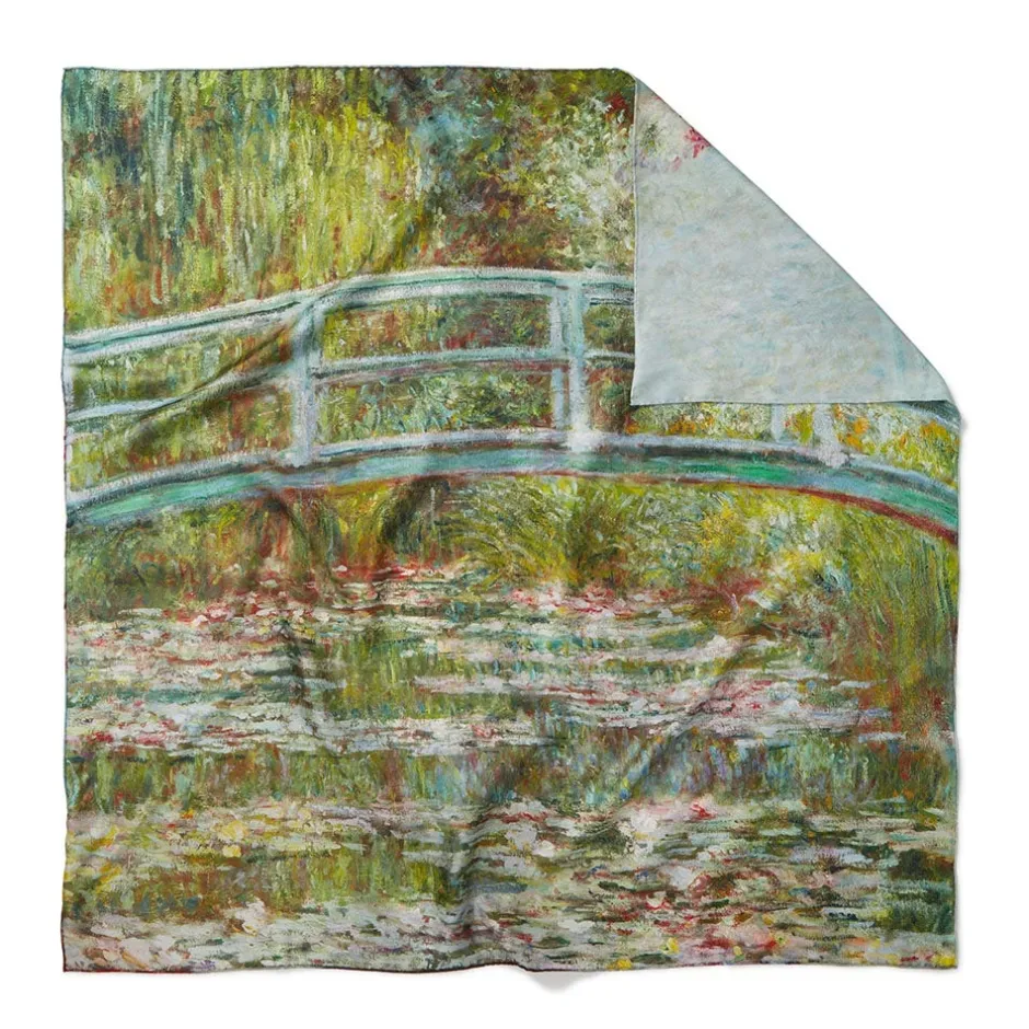 Hot Monet Blooms Double-Sided Square Silk Scarf Scarves & Wraps
