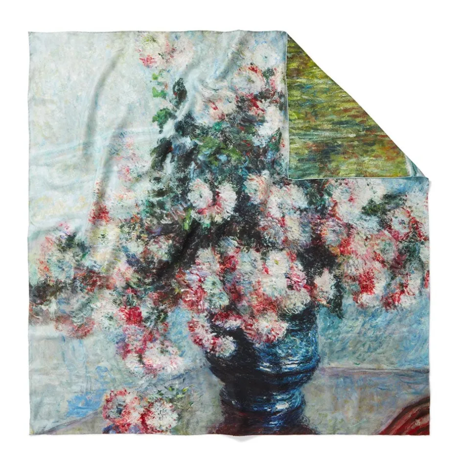 Hot Monet Blooms Double-Sided Square Silk Scarf Scarves & Wraps