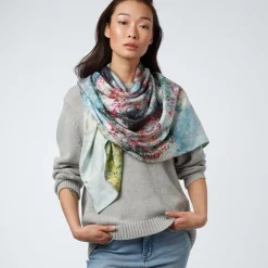 Hot Monet Blooms Double-Sided Square Silk Scarf Scarves & Wraps