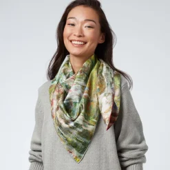 Hot Monet Blooms Double-Sided Square Silk Scarf Scarves & Wraps