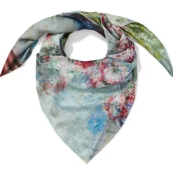 Hot Monet Blooms Double-Sided Square Silk Scarf Scarves & Wraps