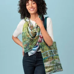 Hot Monet Blooms Double-Sided Square Silk Scarf Scarves & Wraps