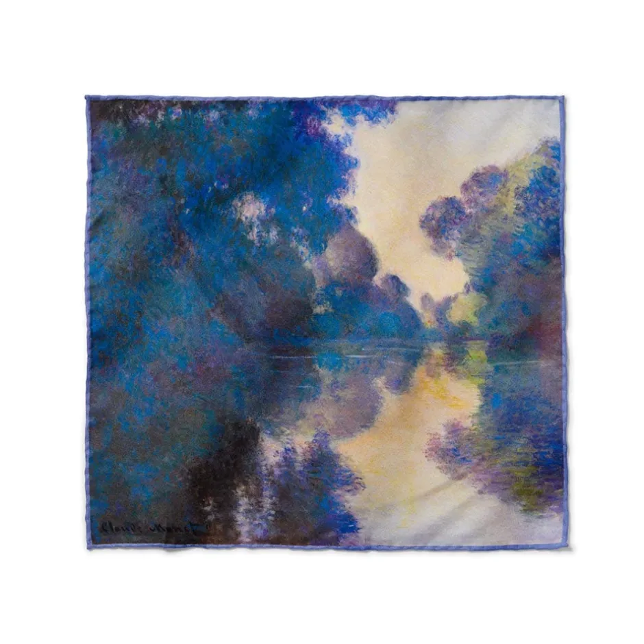 Sale Monet Morning on the Seine Silk Pocket Square Small Accessories