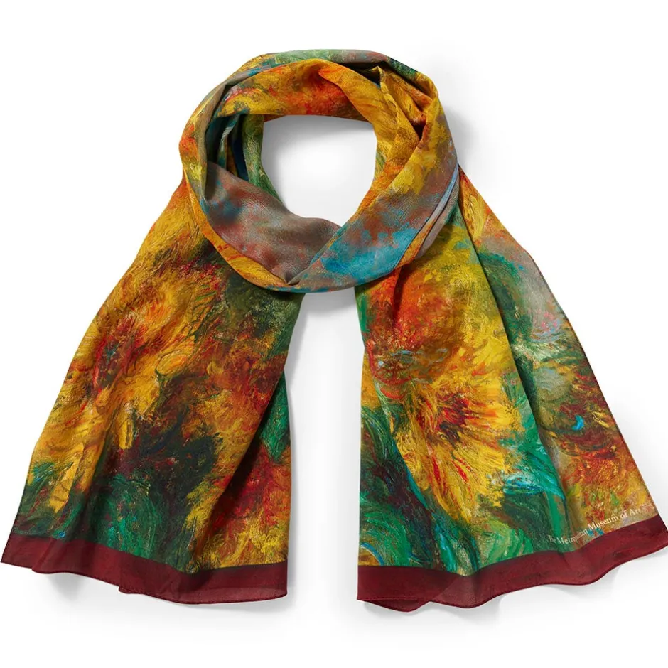Outlet Monet Sunflowers Oblong Silk Scarf Scarves & Wraps