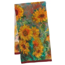 Outlet Monet Sunflowers Oblong Silk Scarf Scarves & Wraps