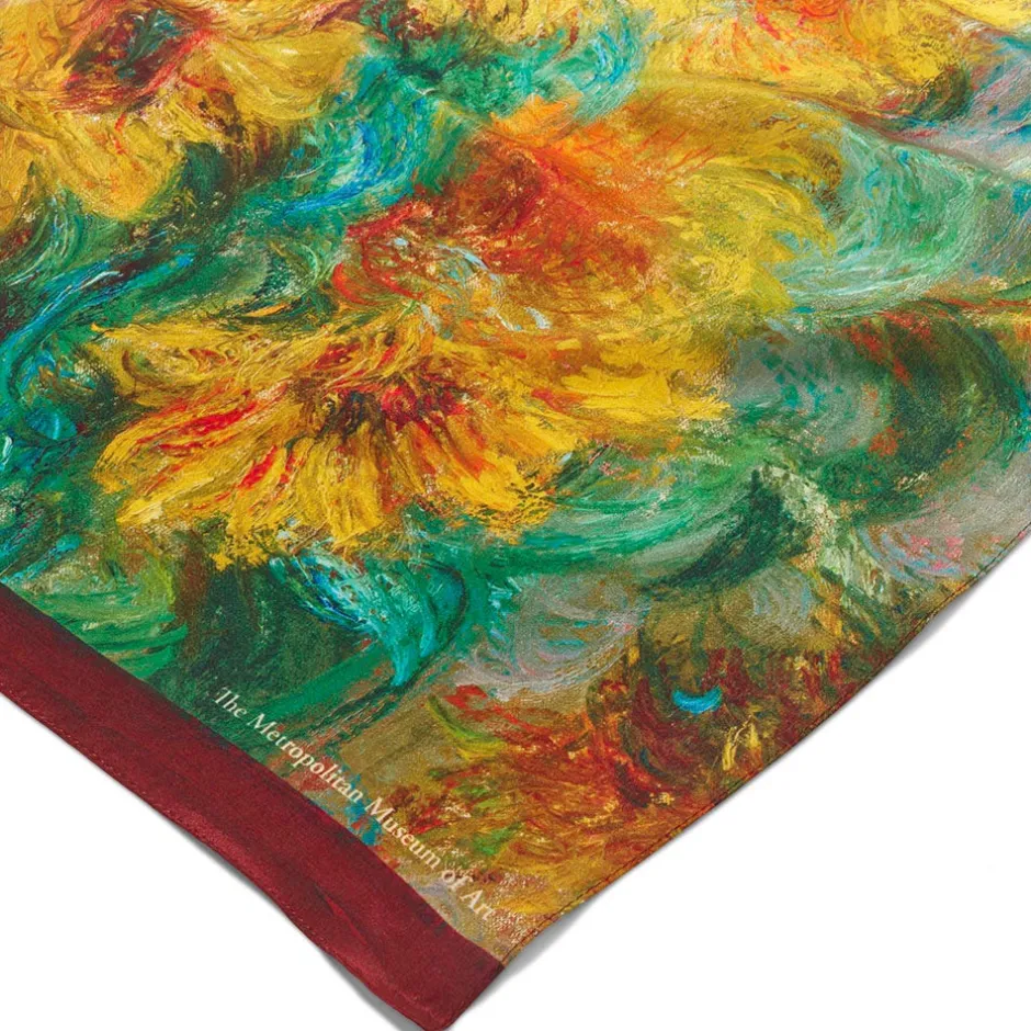 Outlet Monet Sunflowers Oblong Silk Scarf Scarves & Wraps