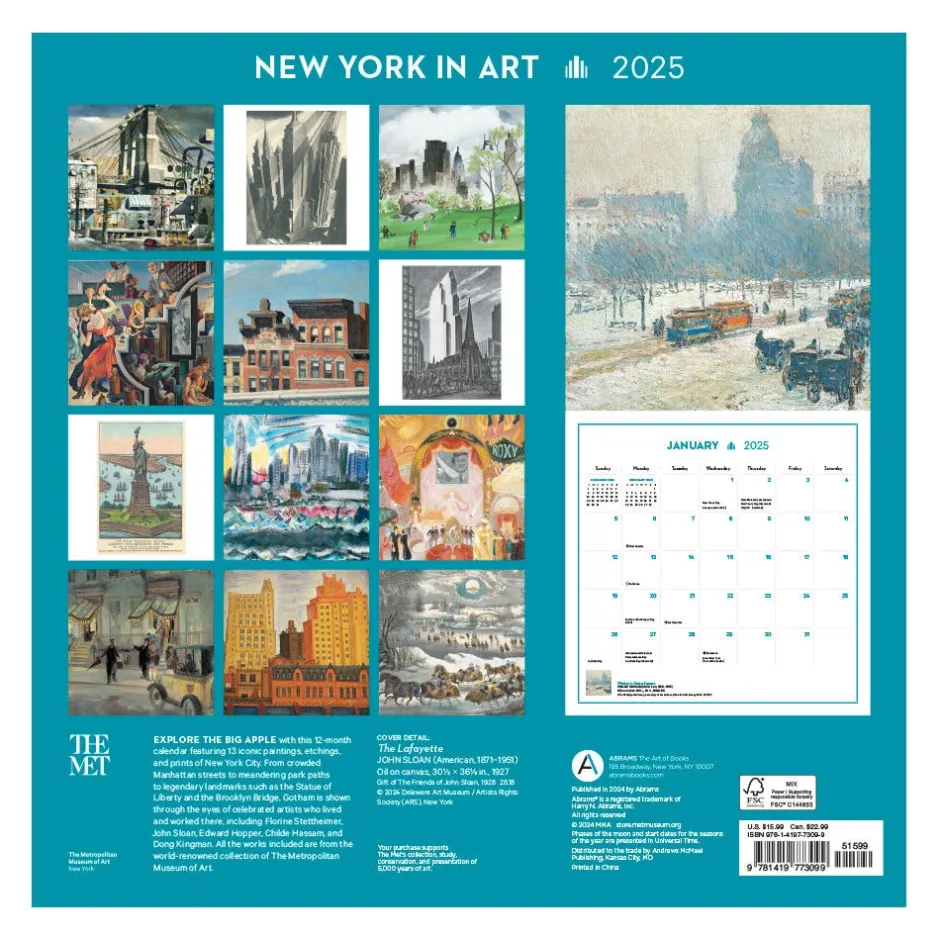 Discount New York in Art Wall Calendar 2025 Calendars