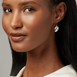 Paintbrush and Palette Drop Earrings Earrings