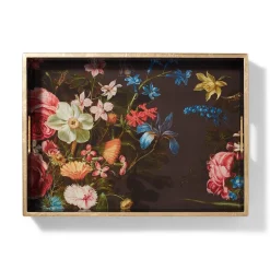 Hot Peeters Bouquet of Flowers Lacquer Tray Tableware|Decorative Accents